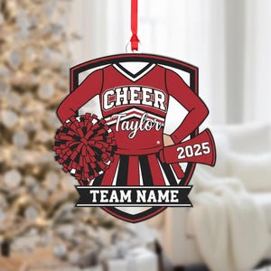 Personalized Cheerleader Ornament - Custom Name, Year & Team - Custom Uniform Christmas Gift 2025