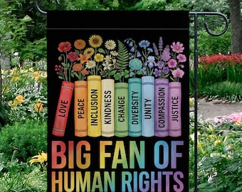 arten Bücher Garten Flagge: Garten Dekoration, Garten Dekoration, Regenbogen Vielfalt Deko