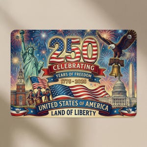 USA 250th Anniversary Metal Sign: Semiquincentennial 1776-2026, Patriotic Wall Decor