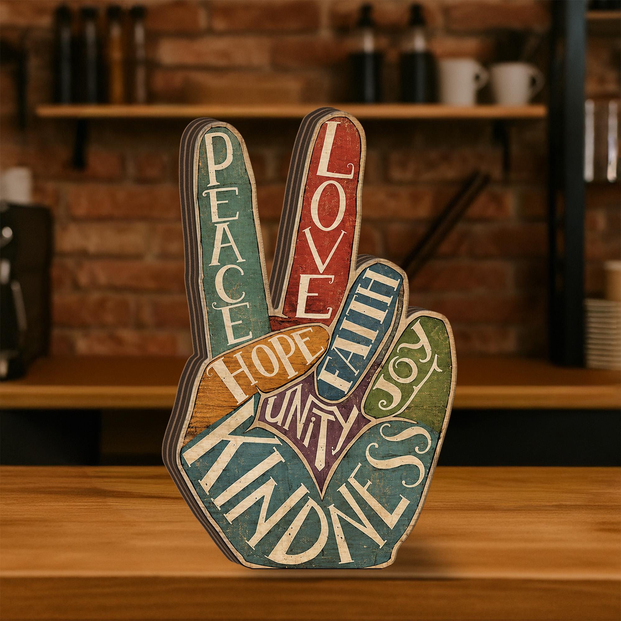 Vintage Wood Peace Hand - Etsy