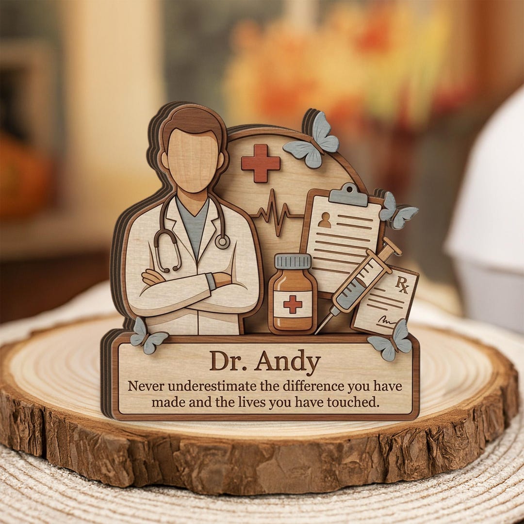 Personalized Doctor Wooden Block: Custom Wood Desk Sign, Medical ...