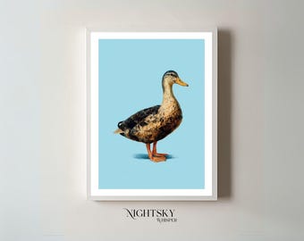 Impressão digital de chamariz de pato vintage para download, impressões de pato retrô, decoração de exterior de pato, presente de caça de pato para o pai, arte de parede rústica para cabana de caça de pato