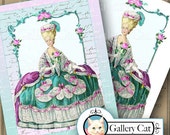 Instant Download MARIE ANTOINETTE Digital Collage Sheet Two Large Images Wall Art Iron on Transfer T Shirts Pillows Tote Bag GalleryCat 311