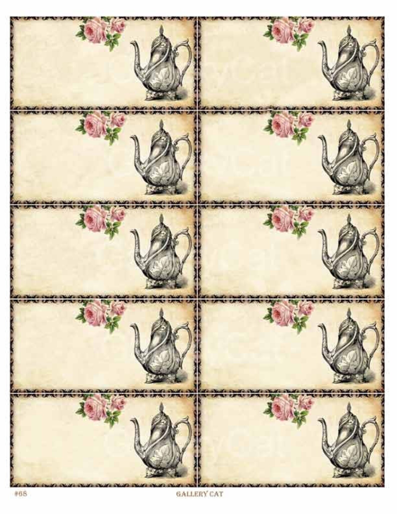BLANK Teapot Labels Instant Download Digital Collage Sheet - Etsy