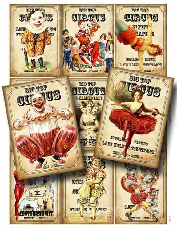 Under the Big Top Digital Collage Sheet Instant Download Print It You…