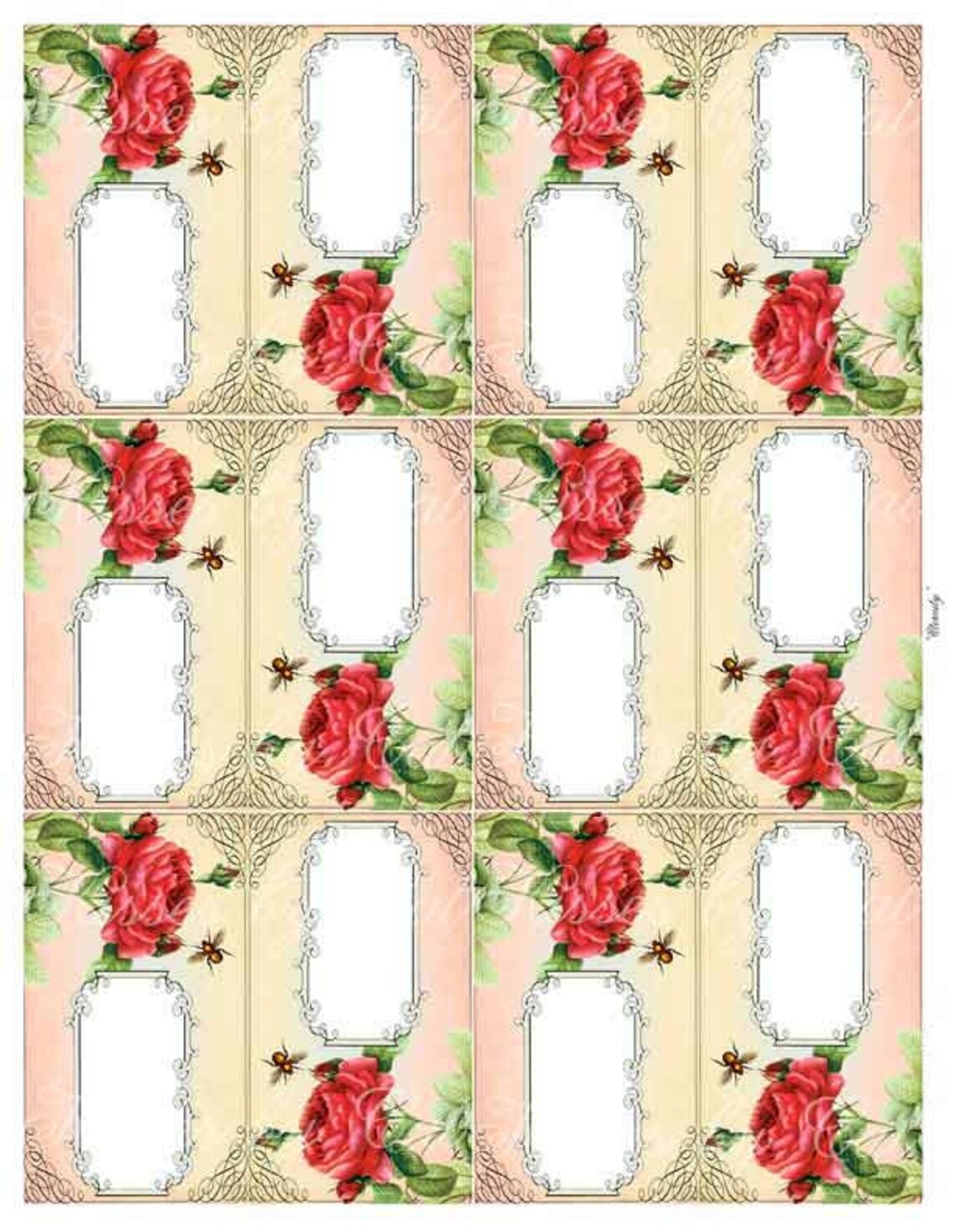 Vintage Escort Cards Digital Collage Sheet ETERNITY Printable - Etsy