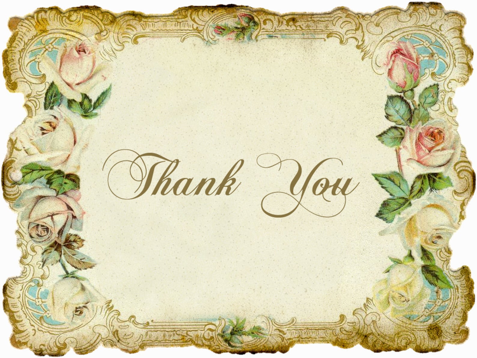 Vintage THANK YOU Card Digital Collage Sheet Instant Download - Etsy