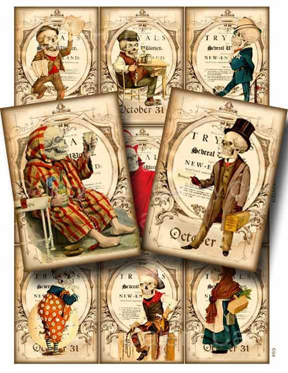 BUSY BONES Digital Collage Sheet Instant Download for Paper Crafts Sk…