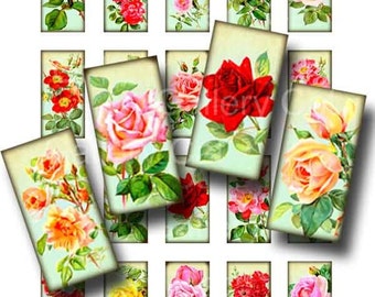Antique Roses Digital Collage Sheet Domino Scrapbook Journal Card Magnet Stickers Slide Pendant Tag Instant Download GalleryCat CS38