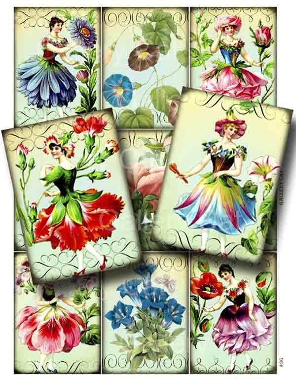 FLOWER FAIRY Digital Collage Sheet Instant Download for Paper Crafts …