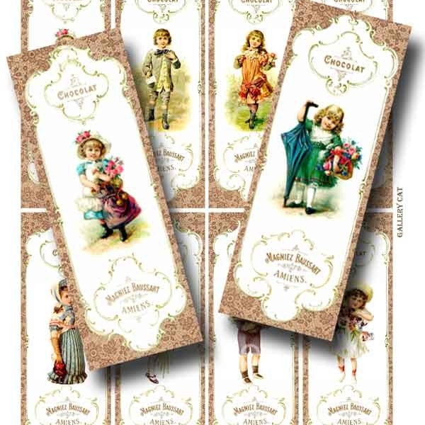Victorian Children Digital Collage Sheet Instant Download for Bookmark Favors Tags Gallery Cat CS34