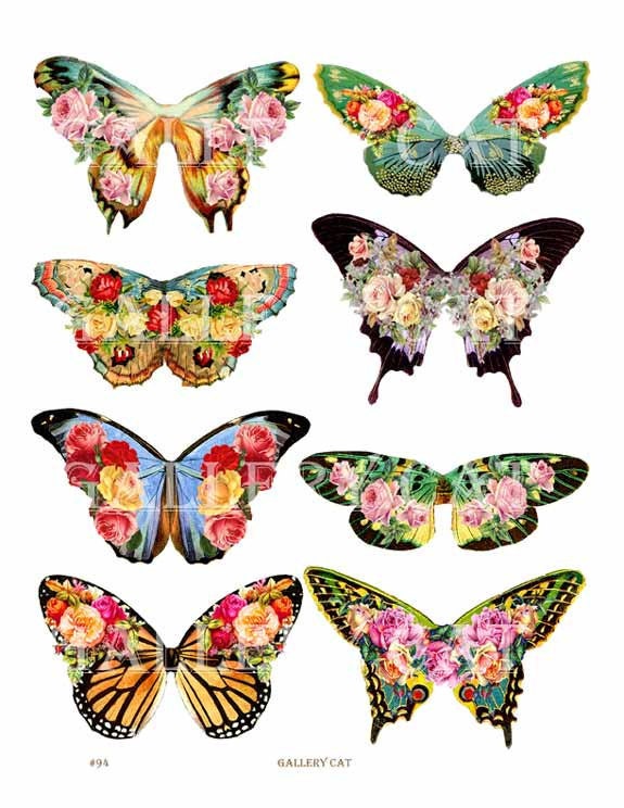 FAIRY WINGS Digital Collage Sheet Download and Print Paper Crafts Car…