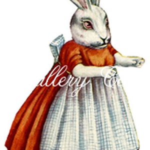 Vintage EASTER BUNNY Instant Download Rabbit Clip Art for Gift Tags Greeting Cards Scrapbooking Arts and Crafts by GalleryCat CS159 image 4