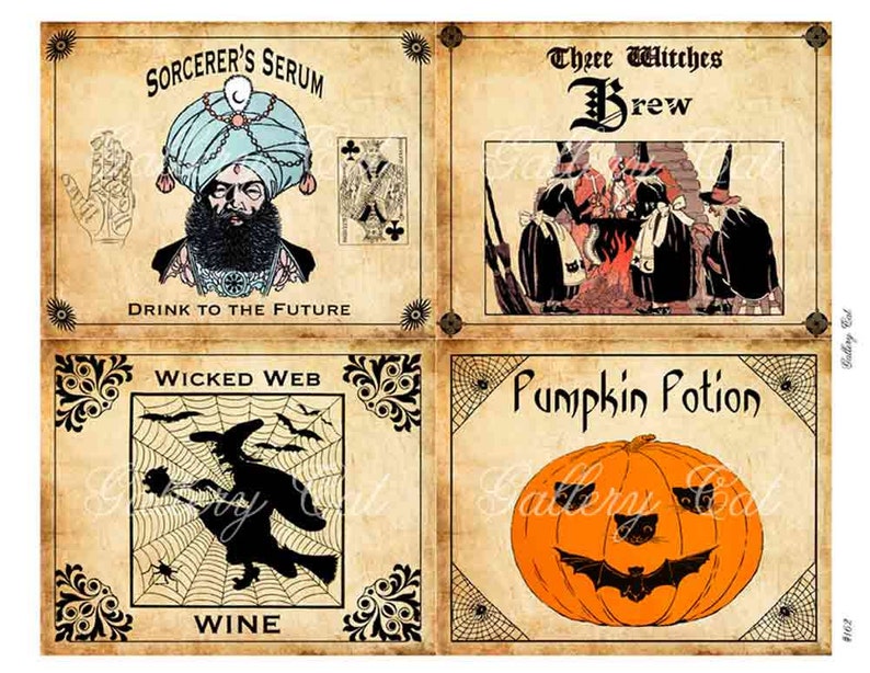 Printable halloween liquor labels