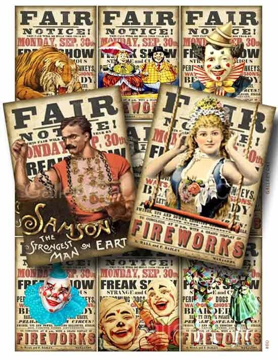 Fun Fair  Digital Collage Sheet Instant Download for Card Paper Craft…