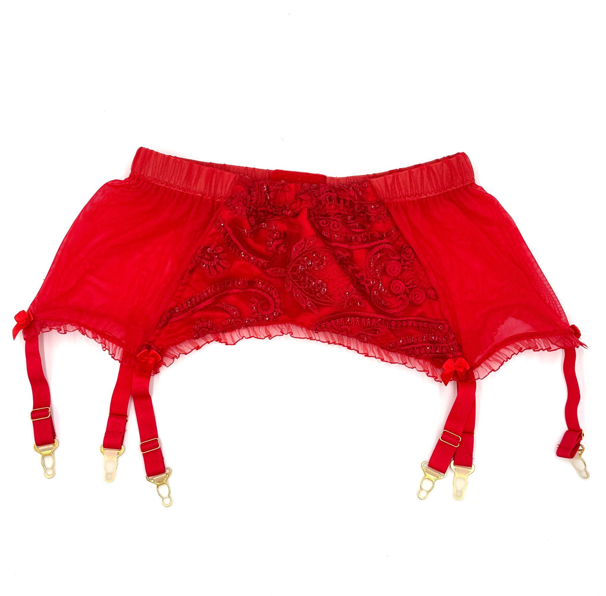 Elegant Garter Belt Sequin Red Simply - Handmade Sequin & Lace Lingerie, Suspender  Belt, Retro Stocking Belt for Women - Etsy Israel