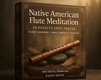 Música de meditación con flauta nativa americana: 20 pistas MP3 sin derechos de autor (descarga digital)