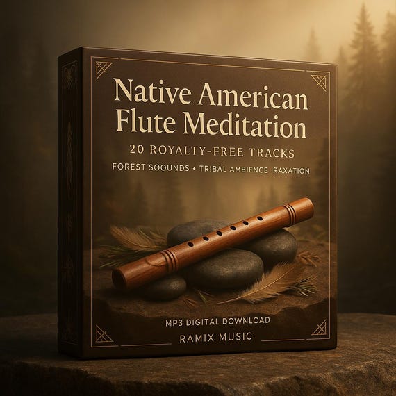 Native American Flute Meditation Music: 20 Royalty-Free MP3 Tracks (Digital Download)