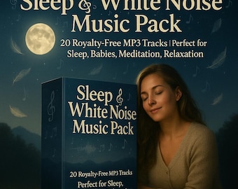Soothing White Noise Music Pack: 20 MP3 Tracks for Sleep, Meditation (Digital Download