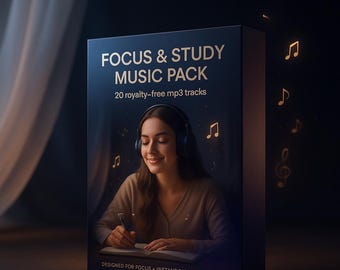 Paquete de música para concentrarse: 20 pistas MP3 libres de derechos para estudiar (descarga digital)