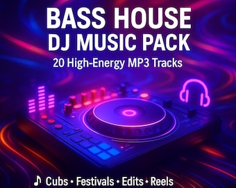 Bass House DJ Music Pack: 20 Royalty-Free MP3 Tracks (Digital Download)