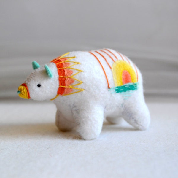 RESERVED : aussie summer spirit bear 2, felt bear soft sculptre by royalmint