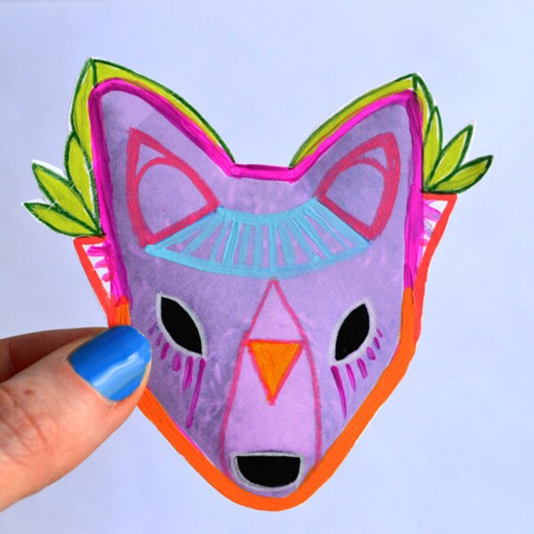 purple amethyst fox - art sticker