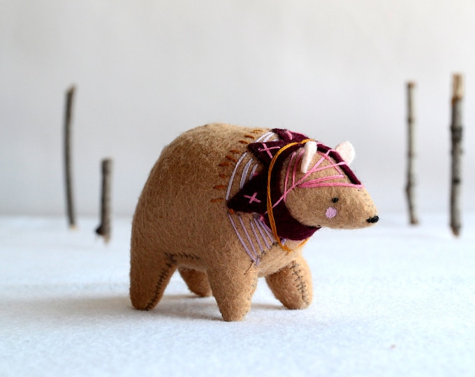 Ukranian Circus Bear Felt Bear Soft Sculpture by Royalmint Etsy