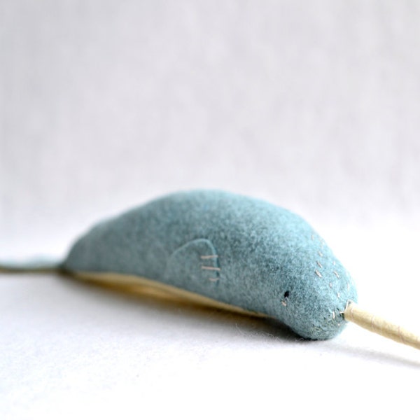 large teal narwhal - narwhal soft sculpture