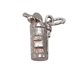 Vintage 925 Sterling Silver Golf Bag Golfing Charm Bracelet Golfer Sports Pendant Jewellery Gift
