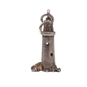 Vintage 925 Sterling Silver Lighthouse Charm Pendant Bracelet Necklace Nautical Building Jewellery Gift