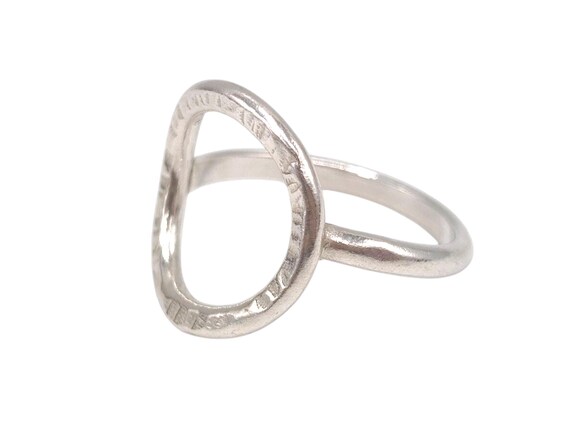 Vintage Solid 925 Sterling Silver Open Hammered K… - image 3