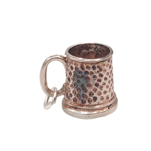 Vintage 925 Sterling Silver 5 Gram German Beer Stein Tankard Cup Charm Pendant Drinking Germany Necklace Bracelet Jewellery Gift