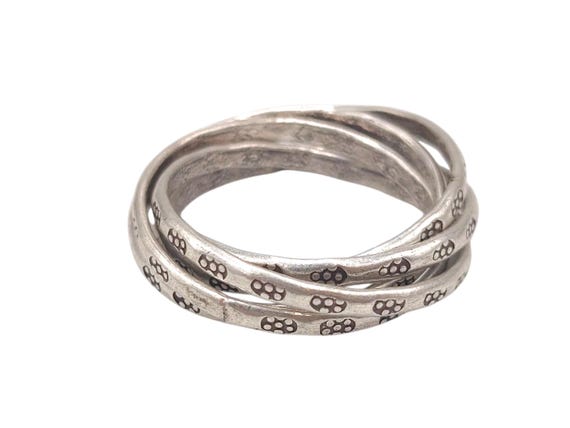 Solid 925 Sterling Silver Five Rings Interlocking… - image 6