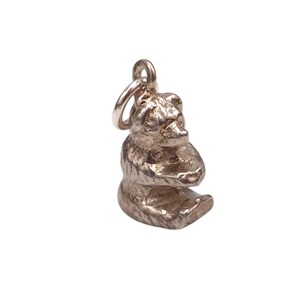 Vintage 925 Sterling Silver Sitting Bear Animal Charm Bracelet Lucky Traditional Pendant Necklace Jewellery Gift