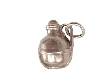 Vintage 925 Sterling Silver Round Jug Water Pitcher Aquarius Charm Bracelet Necklace Pendant Jewellery Gift