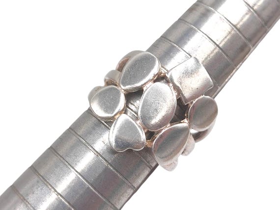 Vintage Solid 925 Sterling Silver Geometric Heart… - image 2