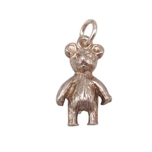Vintage 925 Sterling Silver Teddy Bear Animal Charm Pendant Lucky Toy Traditional Bracelet Necklace Jewellery Gift