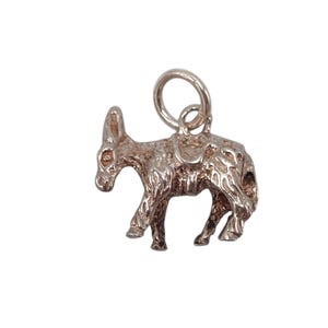 Vintage 925 Sterling Silver Oxidised Donkey / Mule Charm Bracelet Traditional Pendant Necklace Animal Jewellery Gift