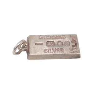CHIM Vintage 925 Sterling Silver 1977 London Stamped Silver Ingot Charm Bracelet Pendant Birth Year Necklace Jewellery Gift
