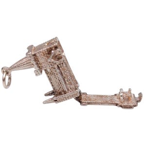 Vintage 925 Sterling Silver Opening Charm Wedding Chapel Articulated Castle Bracelet Traditional Pendant Necklace Travel Jewellery Gift