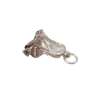 Vintage 925 Sterling Silver Western Saddle Horse Riding Charm Bracelet Equestrian Pendant Jewellery Gift