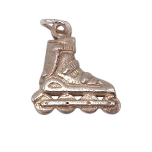 Vintage 925 Sterling Silver Roller Skate Skating Charm Bracelet Inline Roller Skates Pendant Jewellery Gift