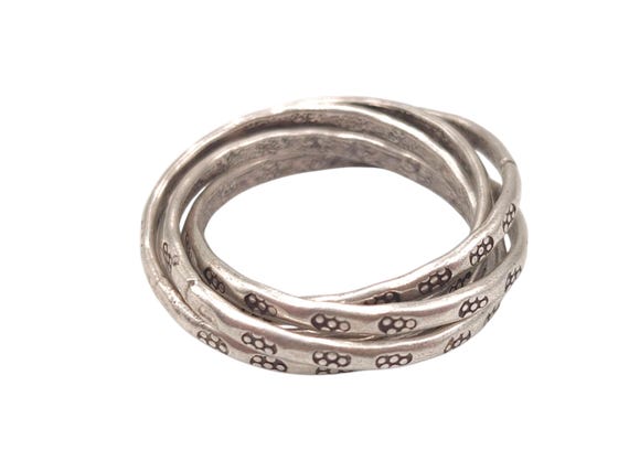 Solid 925 Sterling Silver Five Rings Interlocking… - image 4