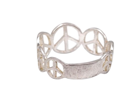 Solid 925 Sterling Silver Graduated Size Peace Si… - image 5