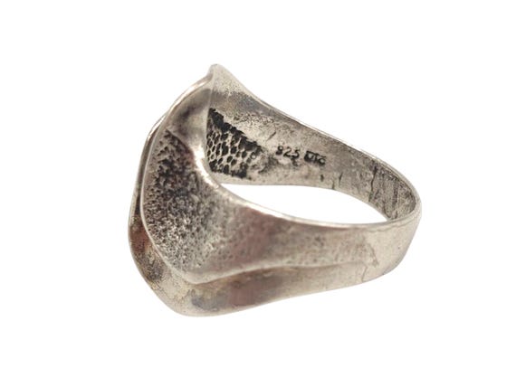 Solid 925 Sterling Silver Ornate Etched Swirled A… - image 4