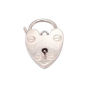 80s Vintage 925 Sterling Silver Heart Packlock Charm Opening Heart Lock Pendant Bracelet Necklace Gift Jewellery