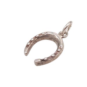 Vintage 925 Sterling Silver Lucky Horseshoe Charm Bracelet Good Luck Pendant Necklace British Jewellery Gift