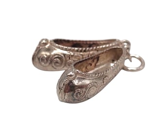 Charm Bracelet Vintage En Argent Sterling - Petit Pantoufle 5,3g 2,2cm - Occasion