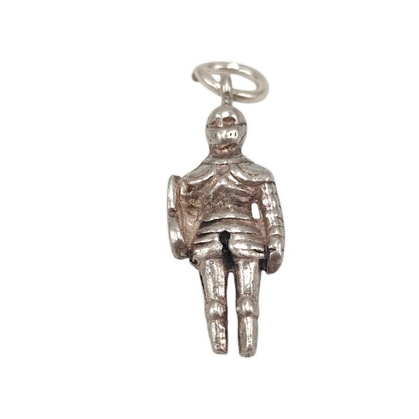Vintage 925 Sterling Silver Medieval Knight Armour Charm Bracelet Pendant Necklace Fantasy Jewellery Gift
